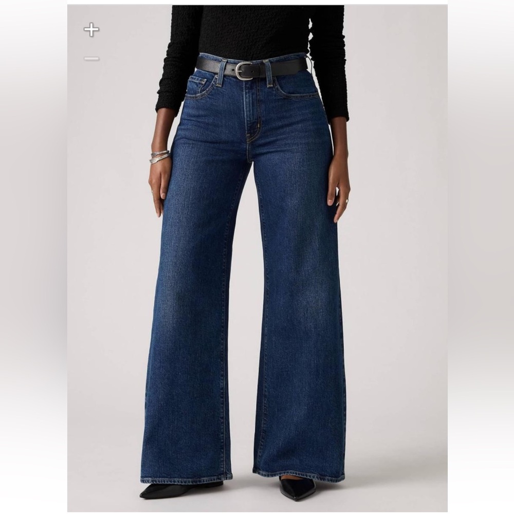 Levi's Dark Blue High-Rise Wide Leg Jeans
